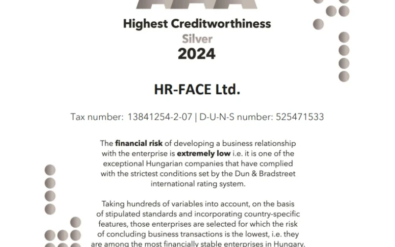 AAA certification - HR-FACE Ltd.