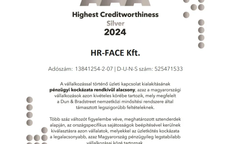 AAA certification - HR-FACE Kft.